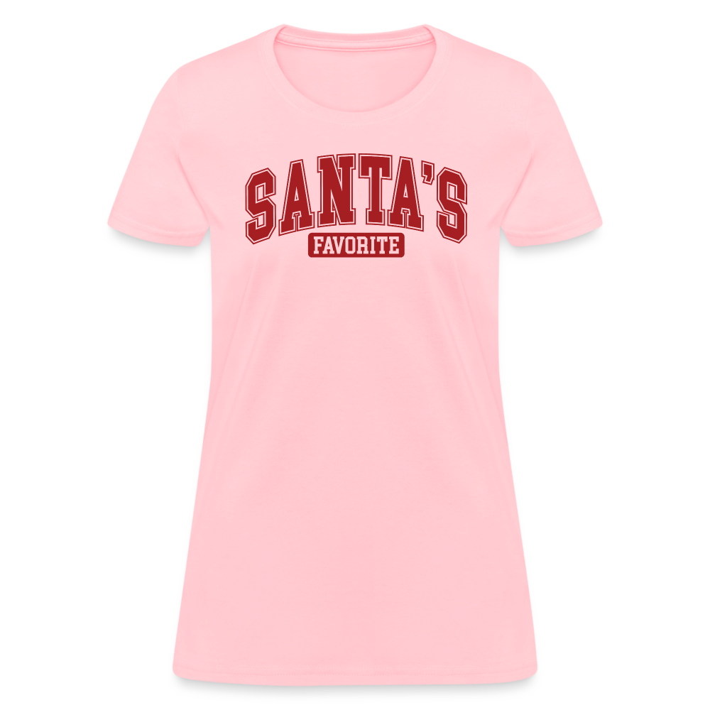 Santa's Favorite Women's Contoured T-Shirt - pink