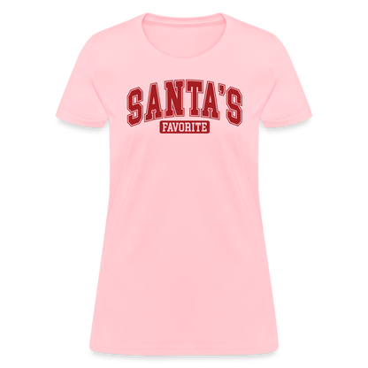 Santa's Favorite Women's Contoured T-Shirt - pink