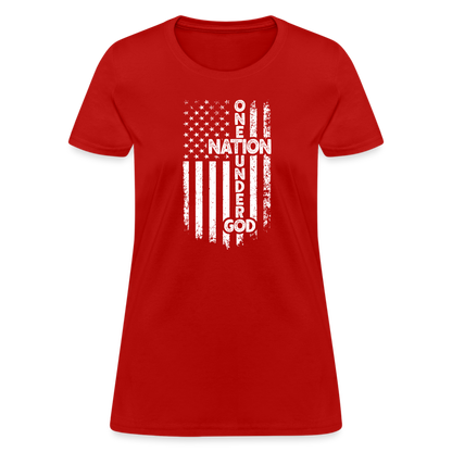 One Nation Under God Women's T-Shirt - red