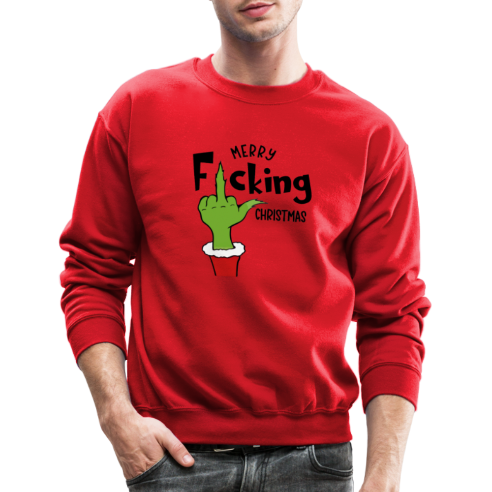 Merry F*cking Christmas Grumpy Middle Finger Sweatshirt - red