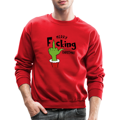 Merry F*cking Christmas Grumpy Middle Finger Sweatshirt - red