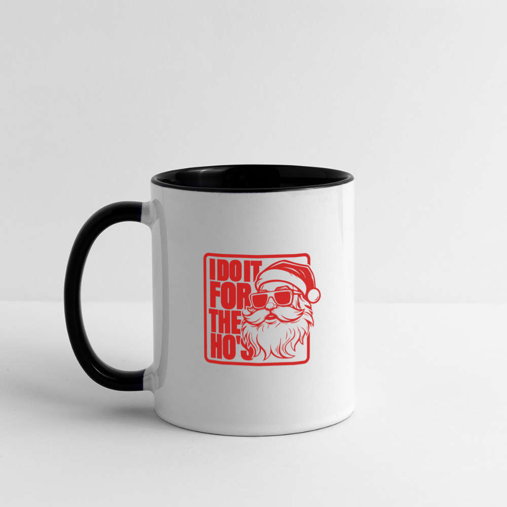 I Do It for the Ho's Funny Christmas Coffee Mug (in Red) - white/black