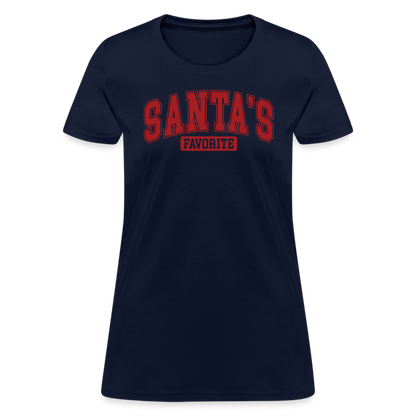 Santa's Favorite Women's Contoured T-Shirt - navy