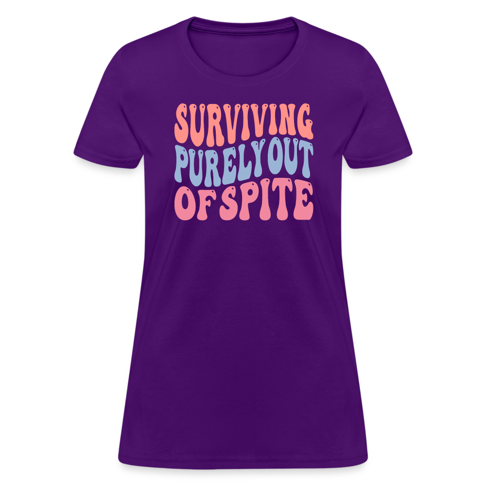 Surviving Purely Out Of Spite Women's T-Shirt - purple