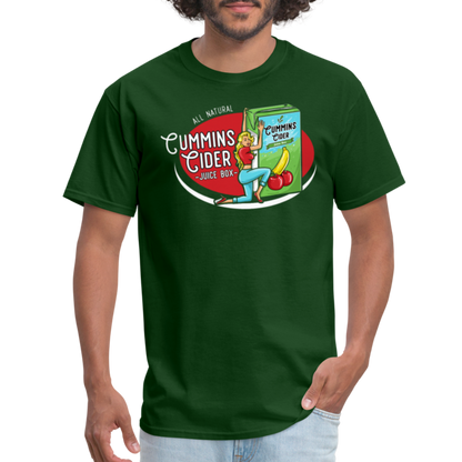 Cummins Cider Juice Box (Adult Sexual Humor) T-Shirt - forest green