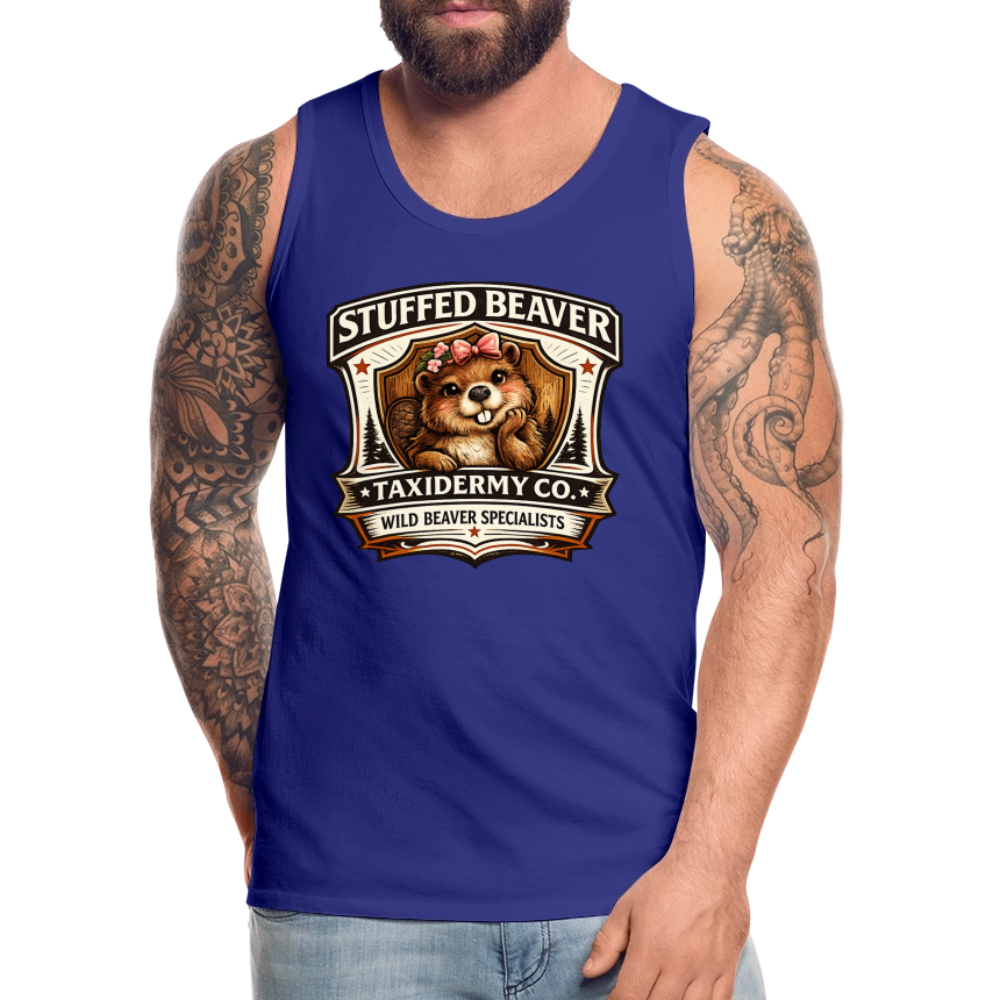 Stuffed Beaver Taxidermy Funny Tank Top Color: Deep Navy