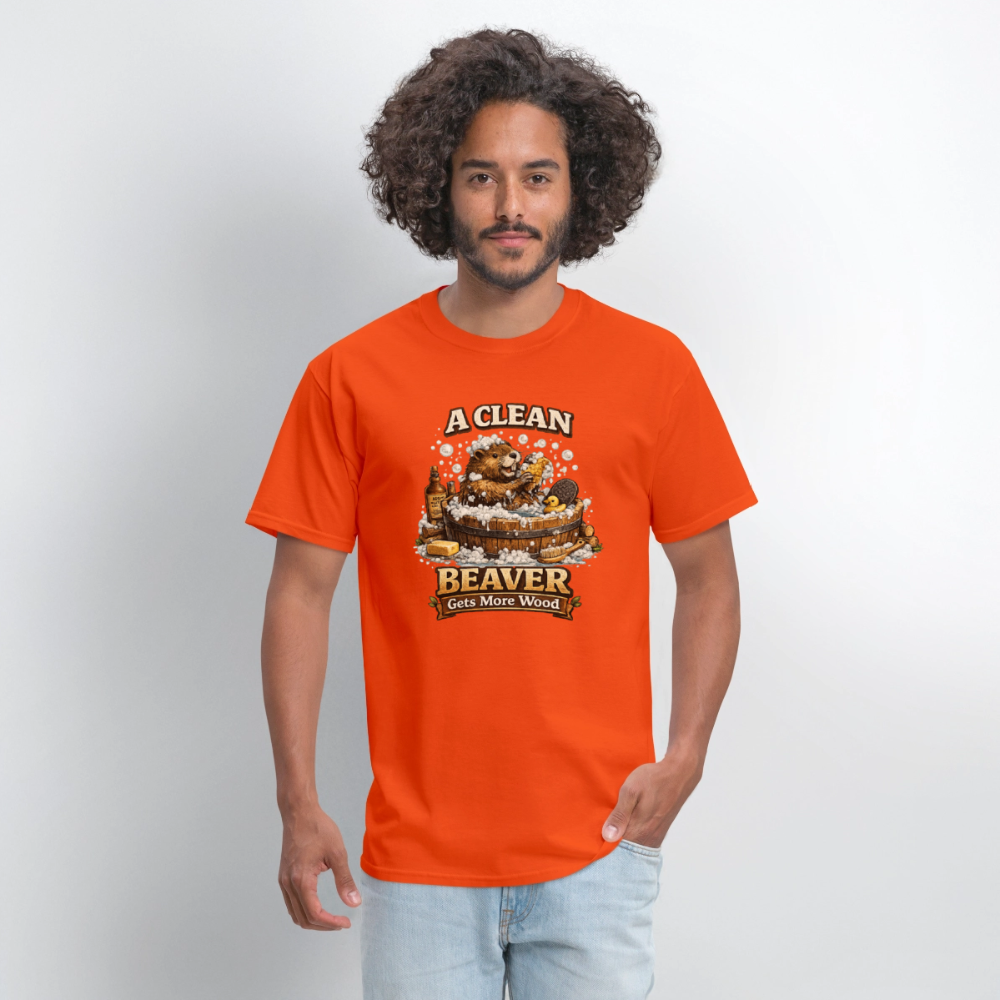 A Clean Beaver Gets More Wood Funny Adult Tee Color: safari