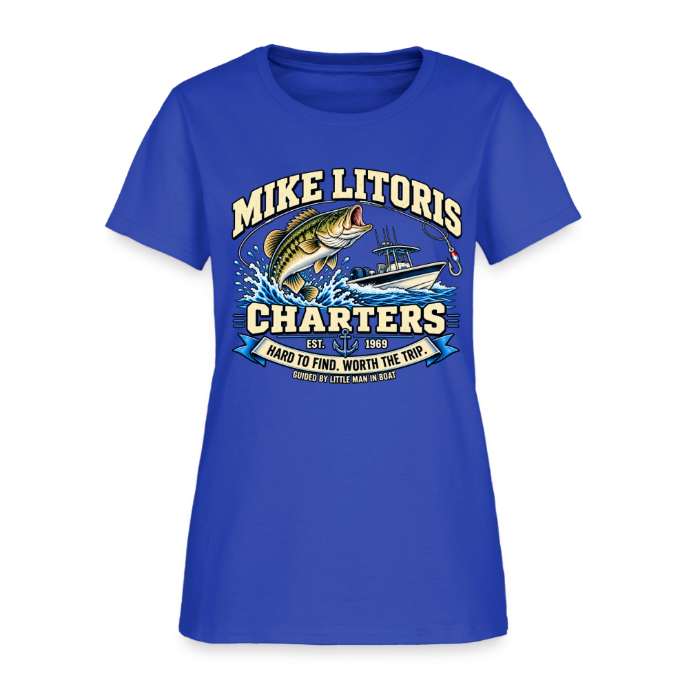 Mike Litoris Fishing Charters Women’s T-Shirt Color: Royal Blue