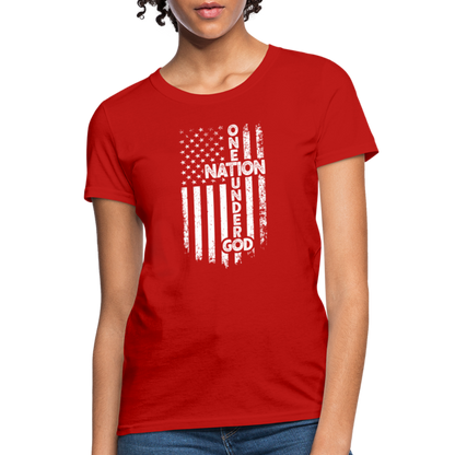 One Nation Under God Women's T-Shirt - red