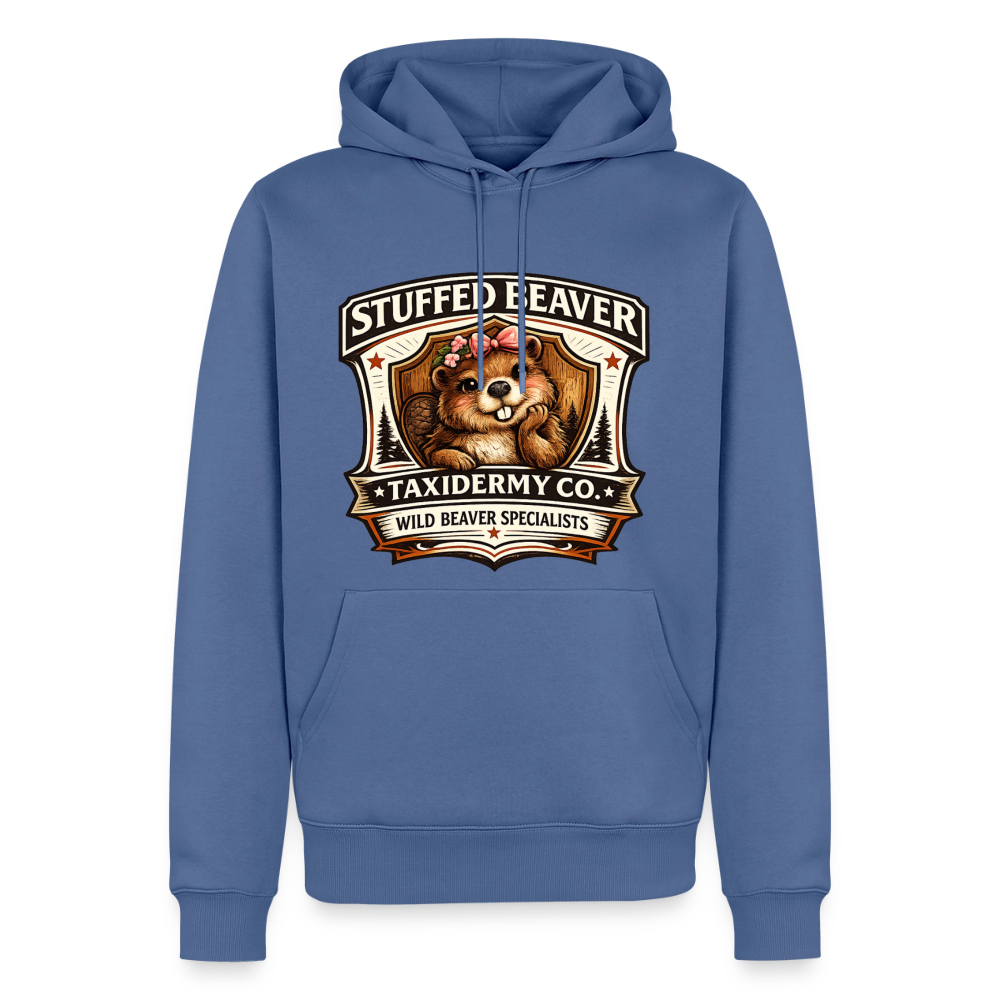 Stuffed Beaver Taxidermy Funny Adult Hoodie Color: stone blue