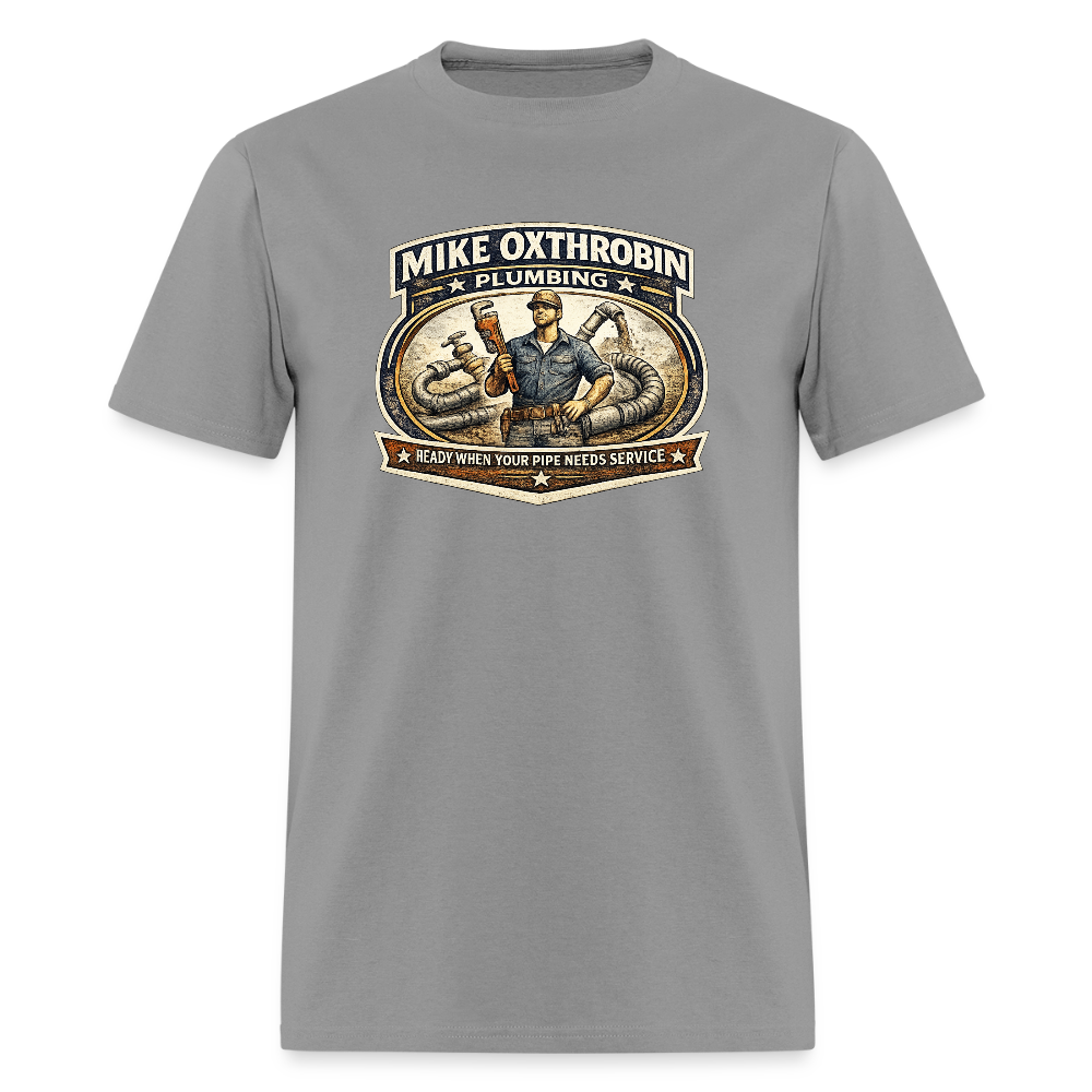 Mike Oxthrobin Plumbing T-Shirt Funny Adult Humor Tee Color: rock