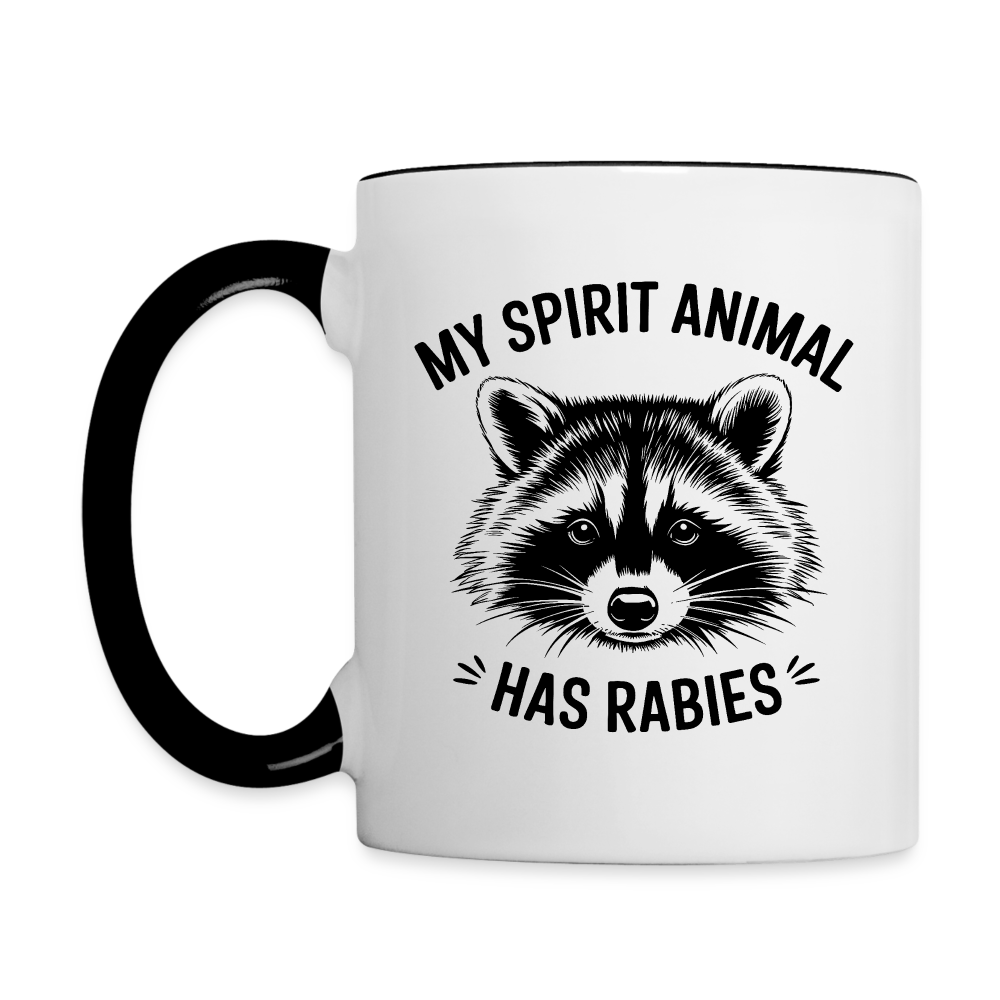 My Spirit Animal Has Rabies Coffee Mug - white/black