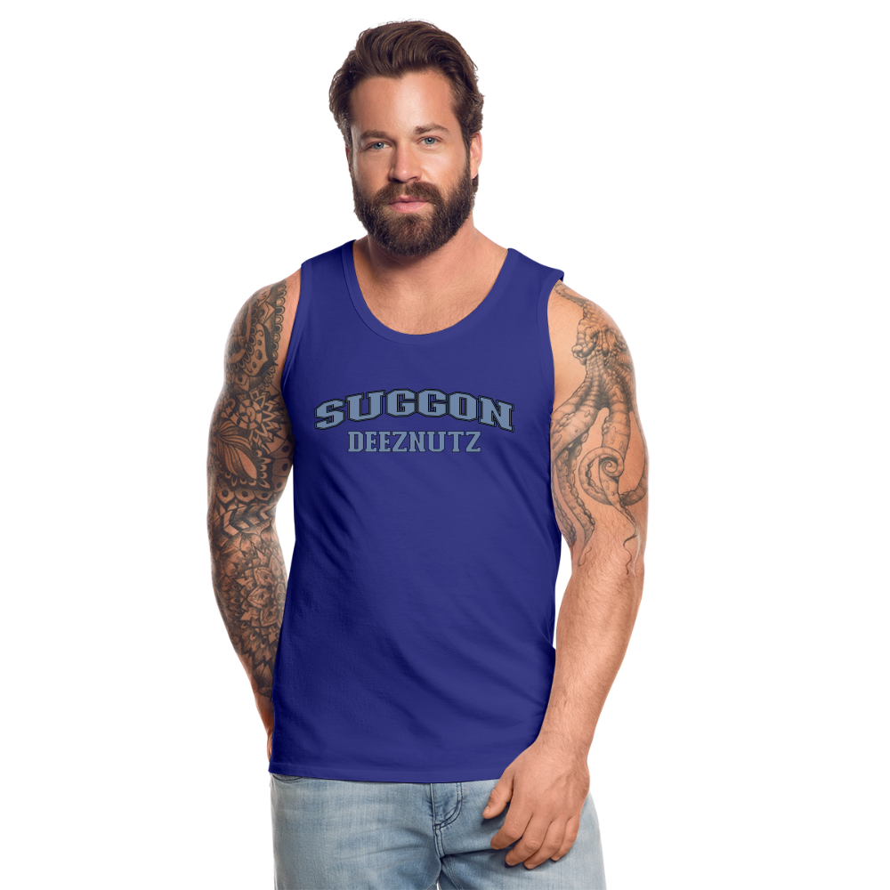 Suggon Deeznutz Tank Top (in Blue Ball Colors - Funny Sexual Humor) - royal blue