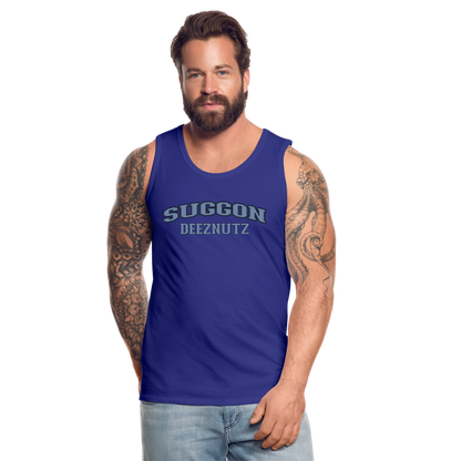 Suggon Deeznutz Tank Top (in Blue Ball Colors - Funny Sexual Humor) - royal blue