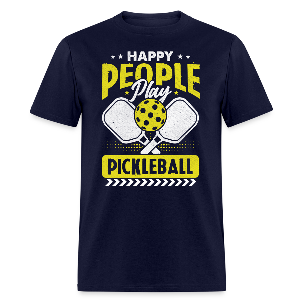 Happy People Play Pickleball T-Shirt - navy