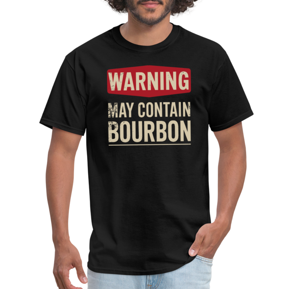 Warning May Contain Bourbon T-Shirt - black