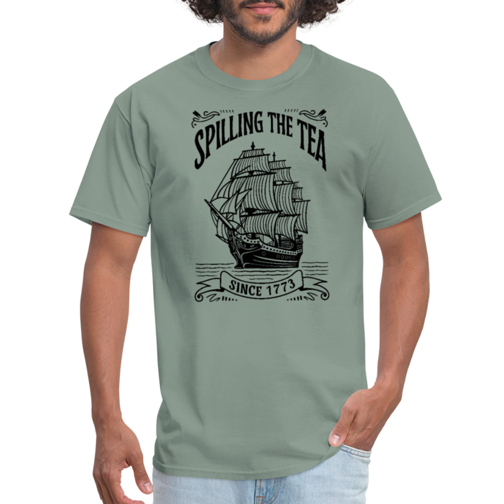 Spilling The Tea Sine 1773 T-Shirt - sage