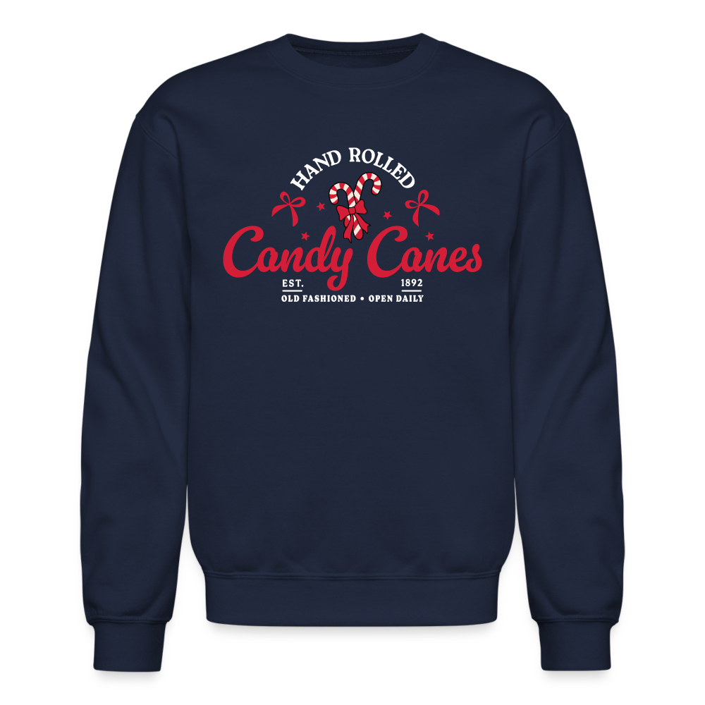 Hand Rolled Candy Canes Sweatshirt - navy