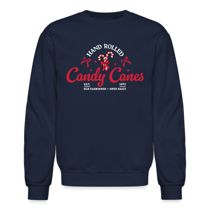 Hand Rolled Candy Canes Sweatshirt - navy