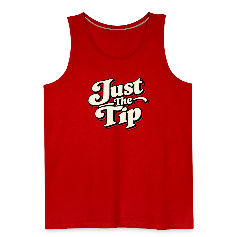 Just the Tip Funny Adult Humor Tank Top Color: Deep Navy