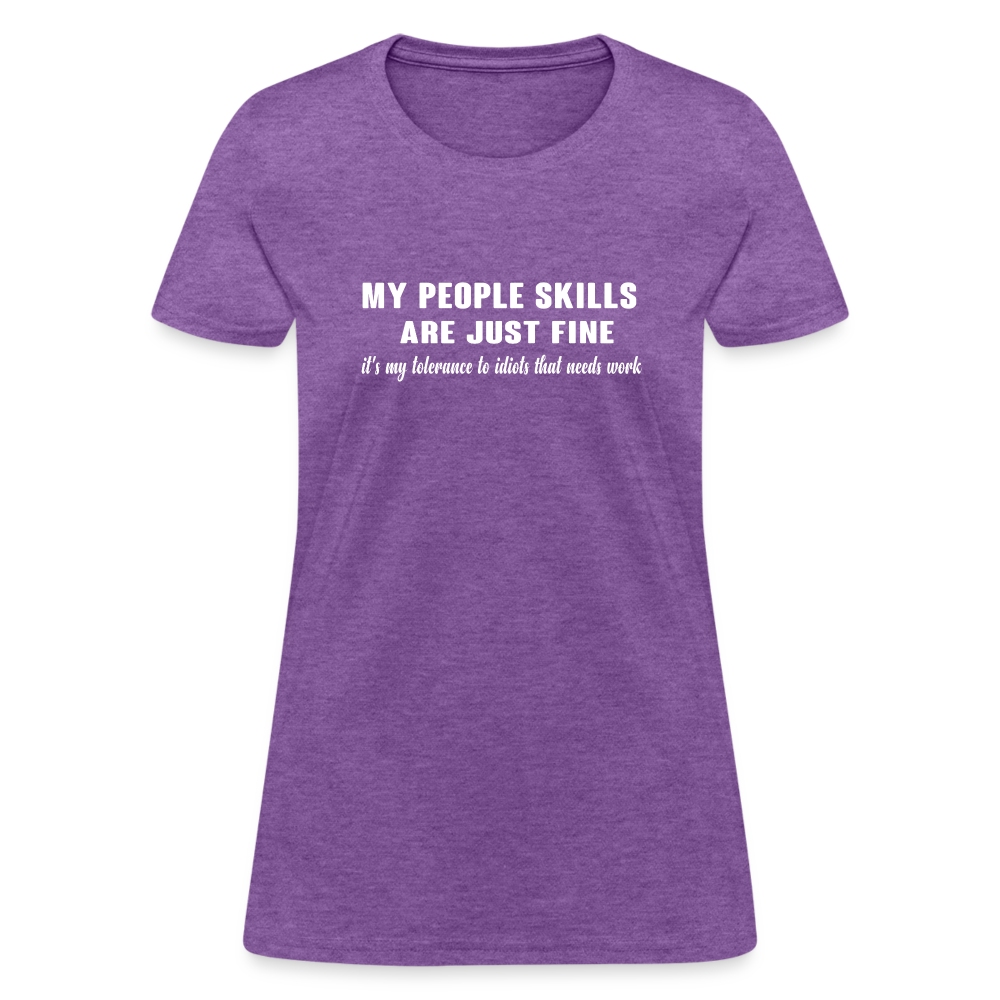 It's My Tolerance To Idiots That Needs Work Women's T-Shirt - purple heather