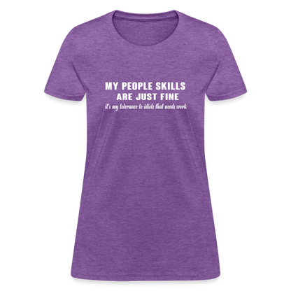 It's My Tolerance To Idiots That Needs Work Women's T-Shirt - purple heather