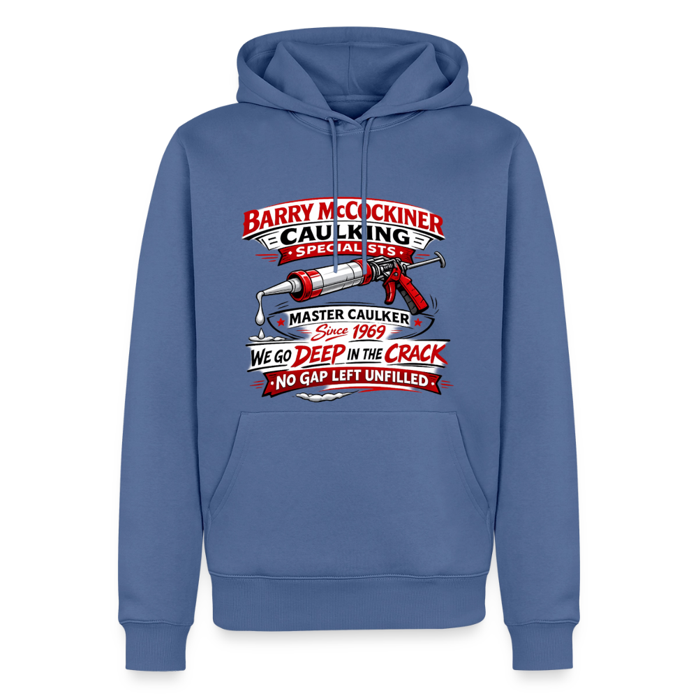 Barry McCockiner Caulking Funny Hoodie Color: stone blue