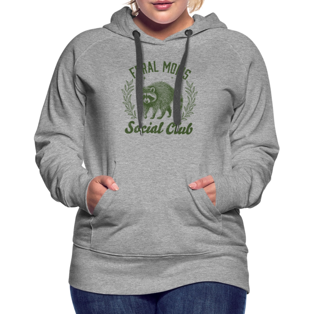 Feral Mom's Social Club Women’s Premium Hoodie - heather grey