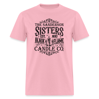 The Sanderson Sisters Black Flame Candle Co. T-Shirt (Halloween) - pink