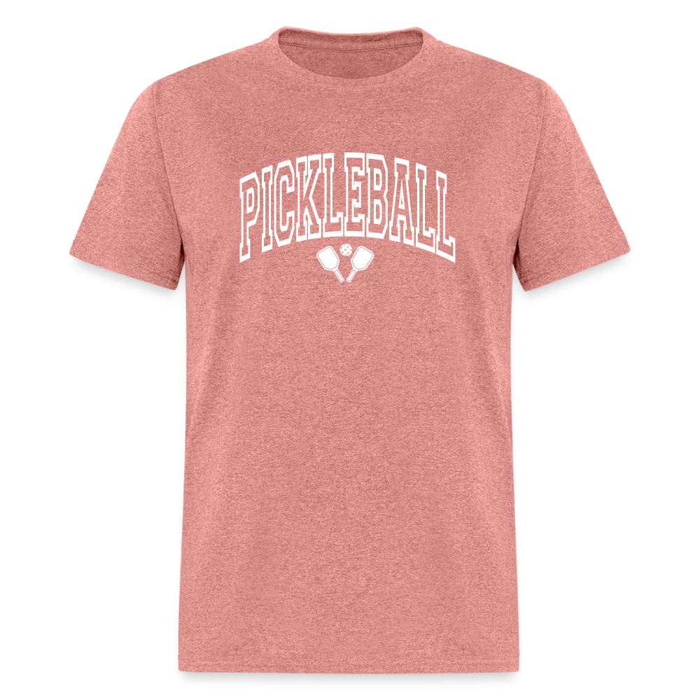 Pickleball T-Shirt (White Arch Letters) - heather mauve