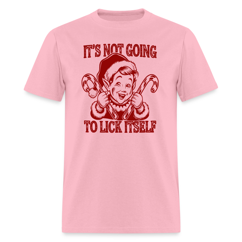 It's Not Going To Lick Itself (Naughty Christmas Elf) T-Shirt - pink