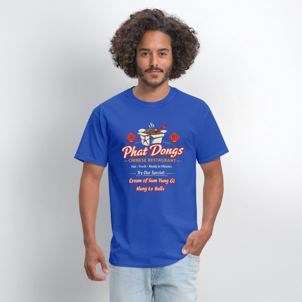 Phat Dongs Funny Chinese Restaurant T-Shirt - royal blue