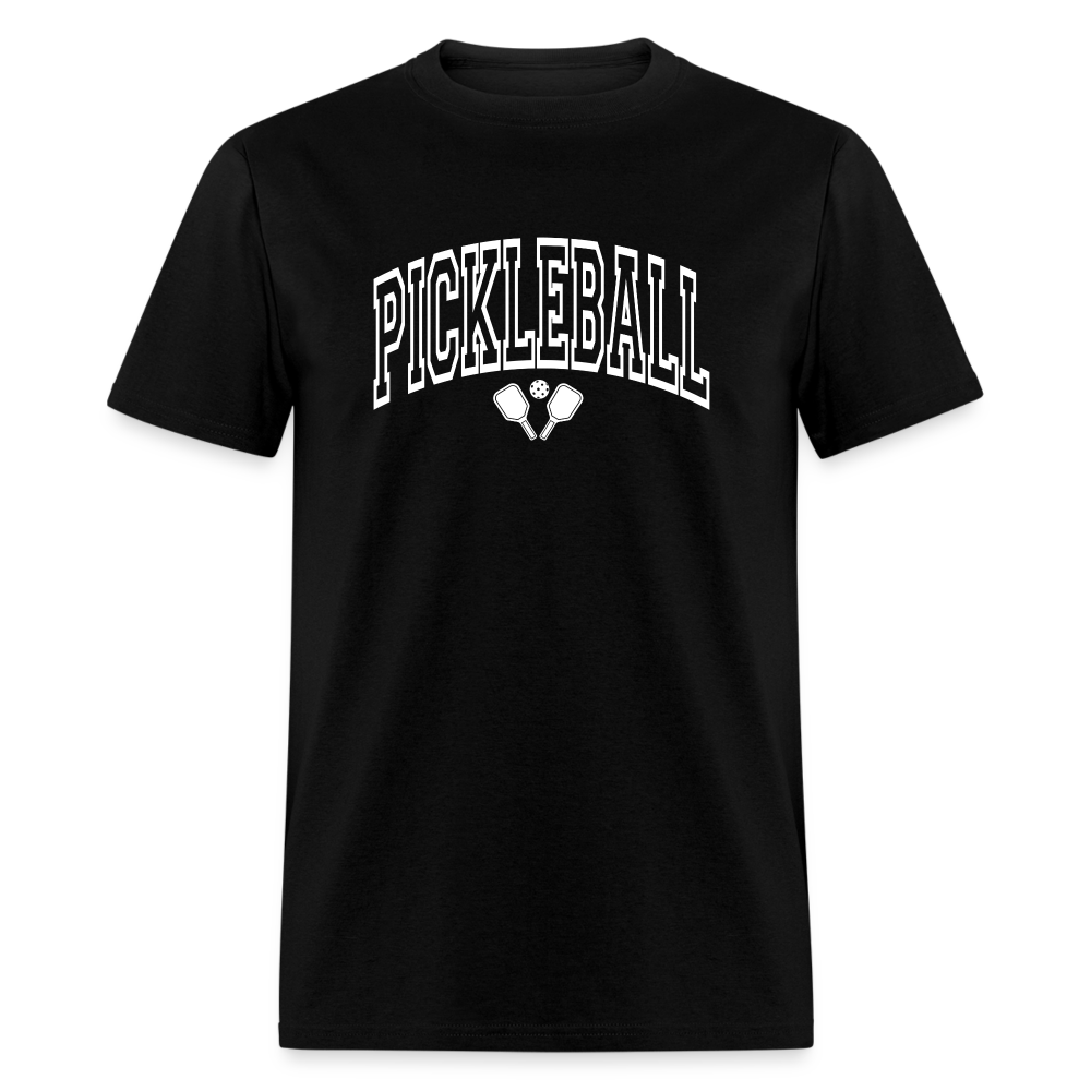 Pickleball T-Shirt (White Arch Letters) - black