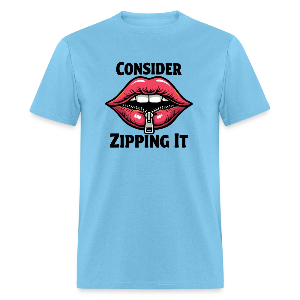 Consider Zipping It T-Shirt - aquatic blue