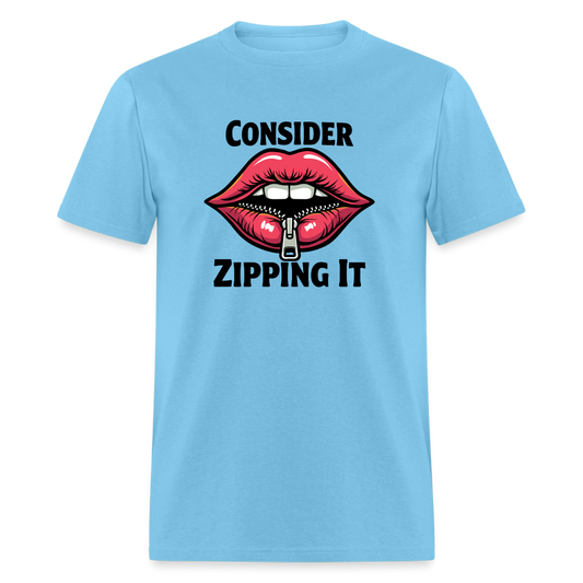 Consider Zipping It T-Shirt - aquatic blue