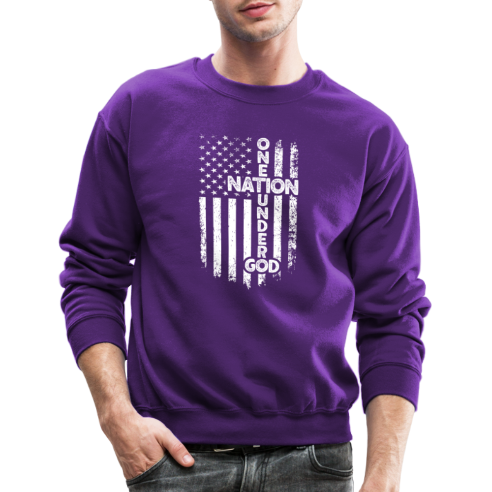 One Nation Under God Sweatshirt - purple