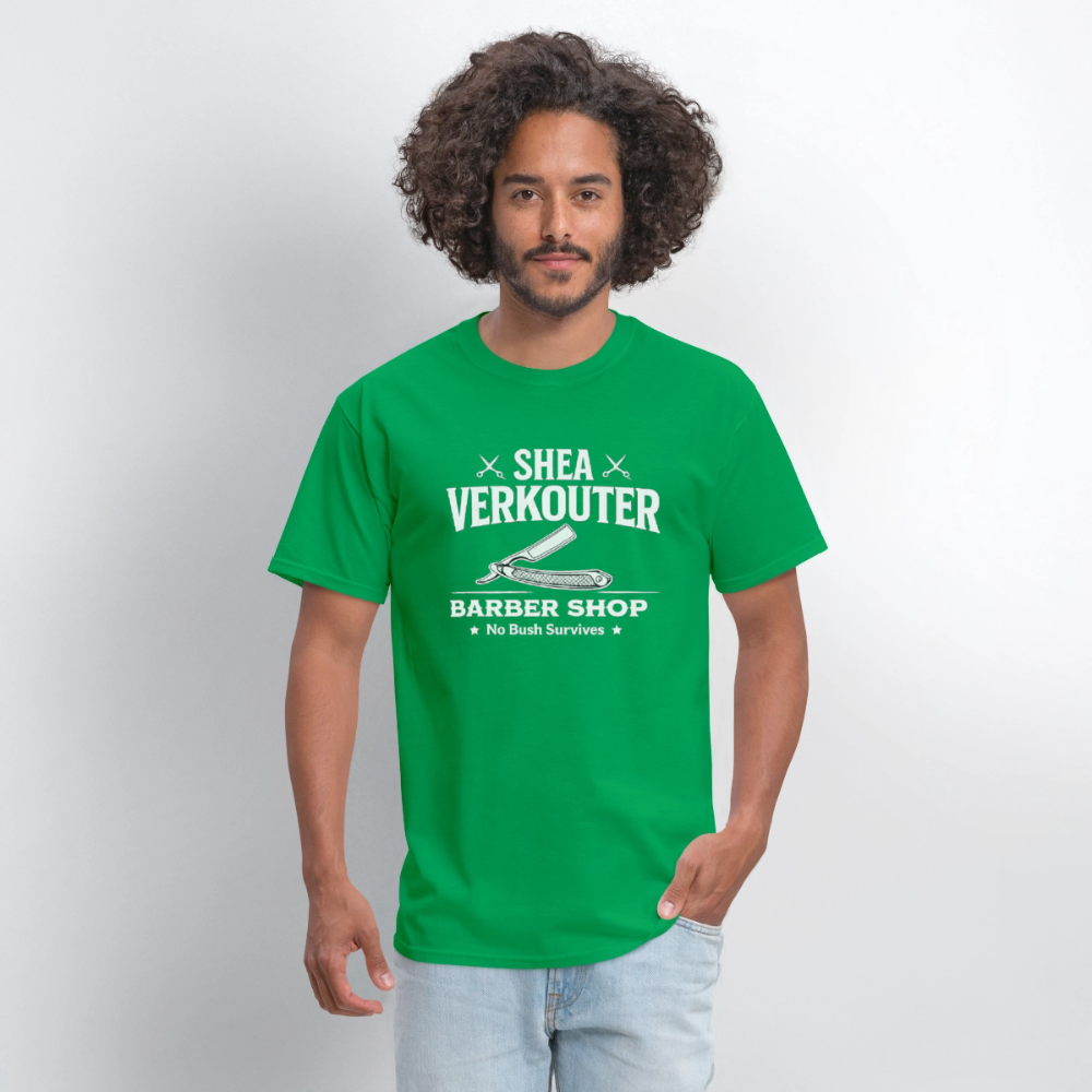 Shea Verkouter Barber Shop Funny Adult Humor T-Shirt Color: Black
