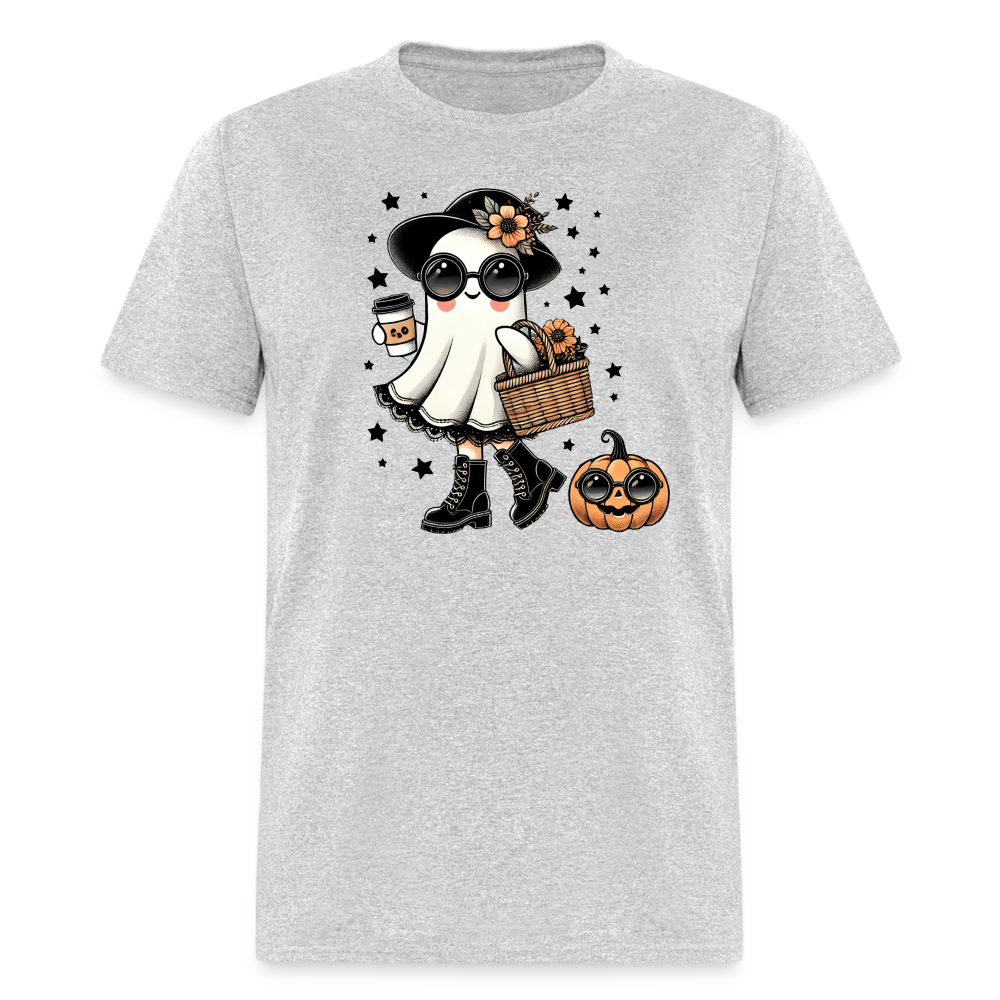 Cute Halloween Mom Ghost T-Shirt - heather gray