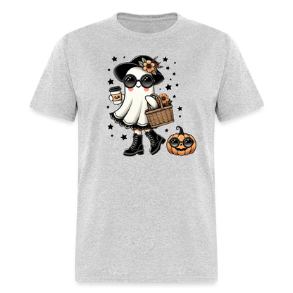 Cute Halloween Mom Ghost T-Shirt - heather gray