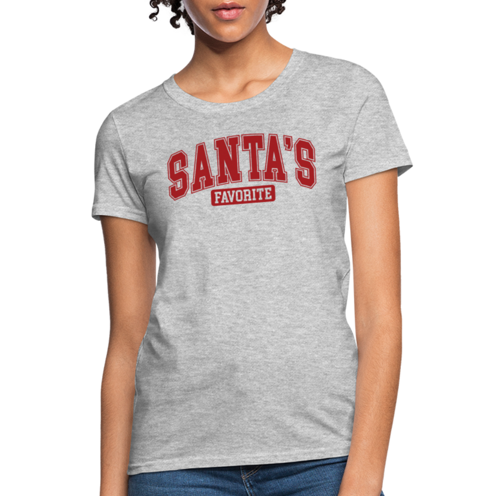 Santa's Favorite Women's Contoured T-Shirt - heather gray