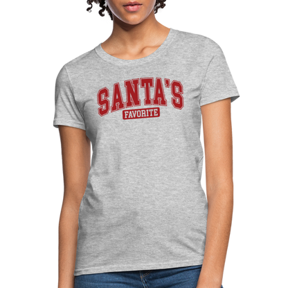 Santa's Favorite Women's Contoured T-Shirt - heather gray