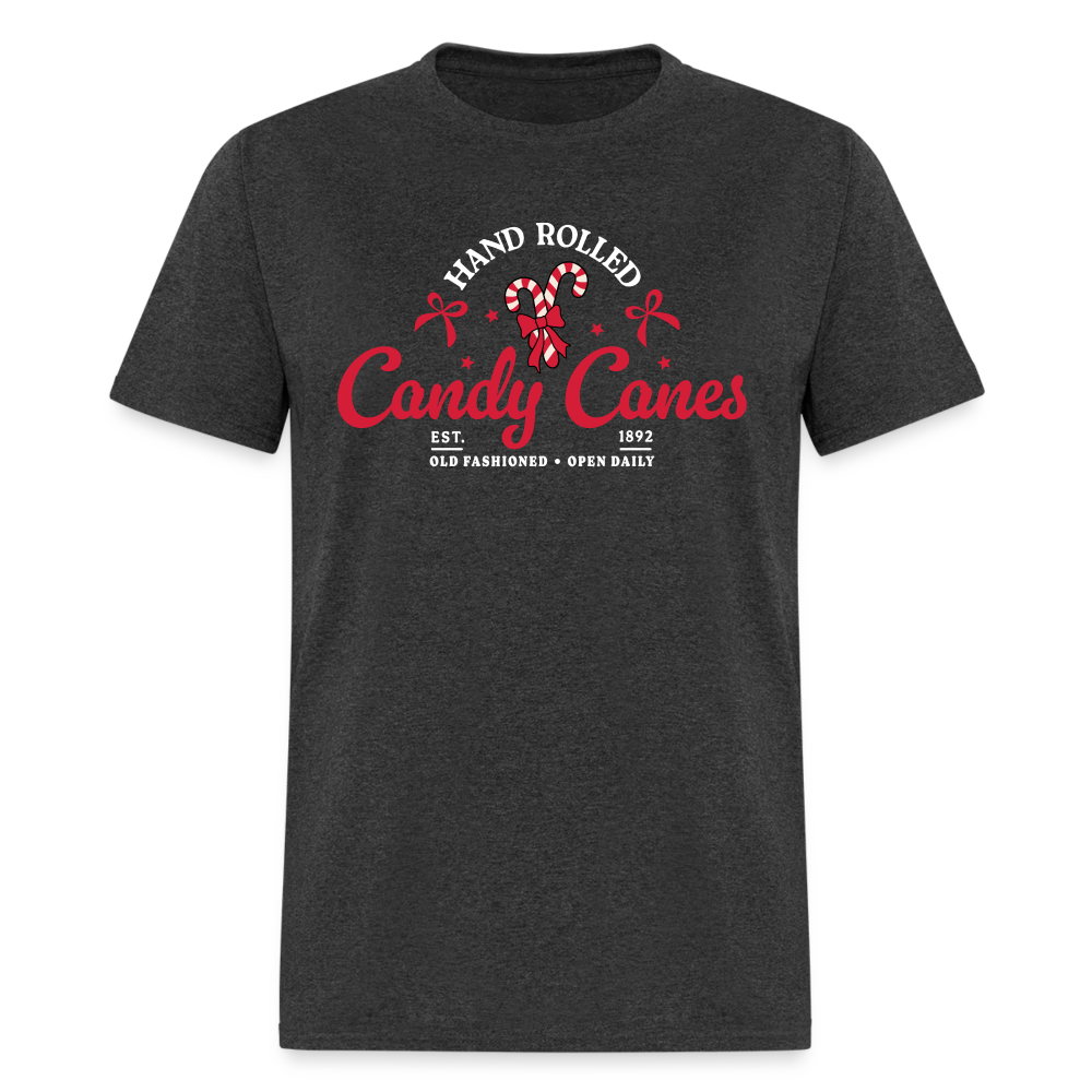 Hand Rolled Candy Canes T-Shirt - heather black