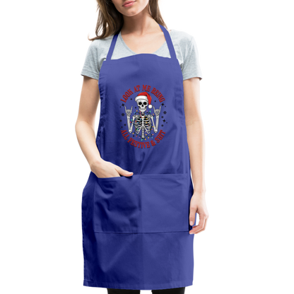 Look At Me Being All Festive and Shit (Christmas) Adjustable Apron - royal blue