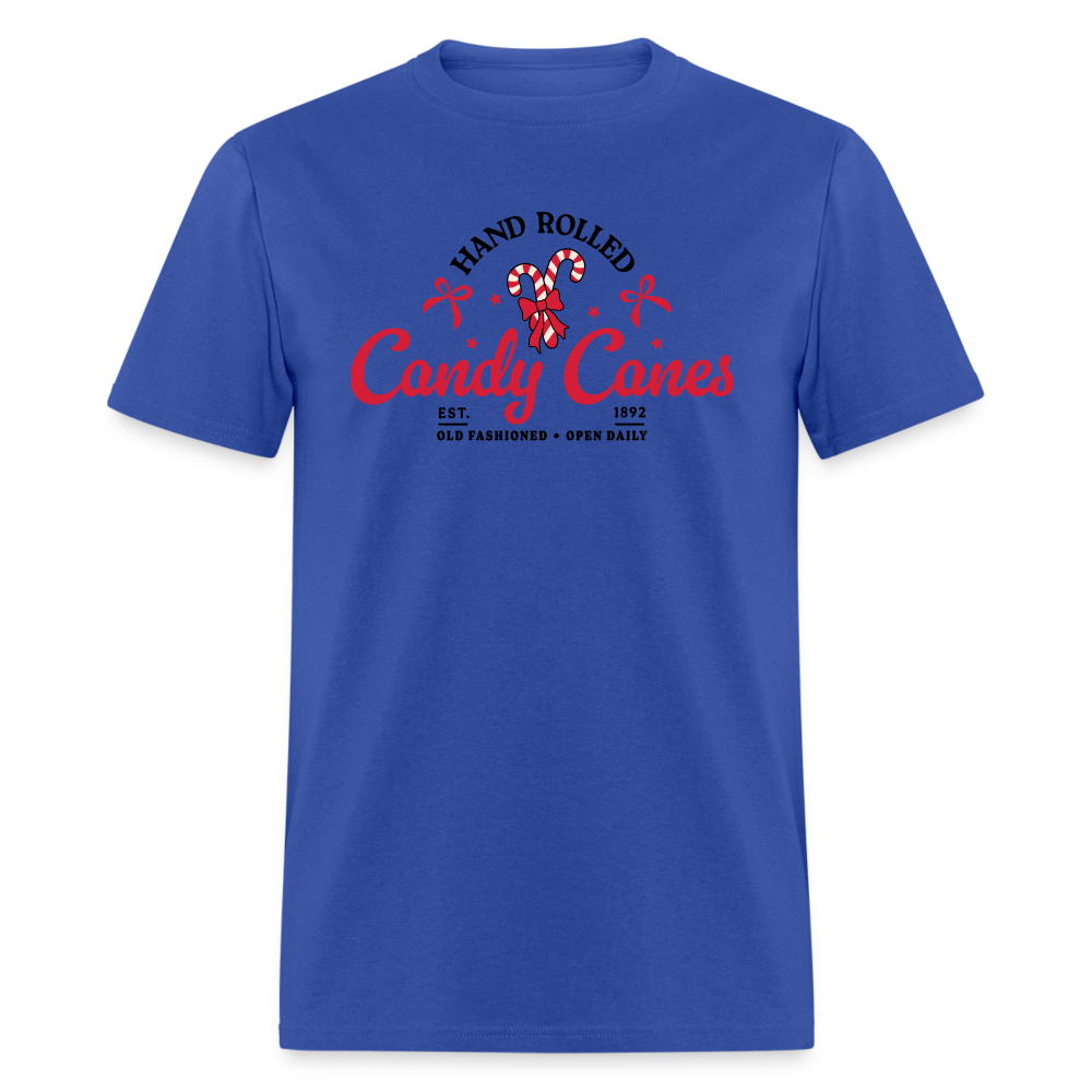 Hand Rolled Candy Canes T-Shirt - royal blue