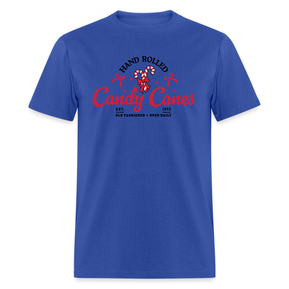 Hand Rolled Candy Canes T-Shirt - royal blue