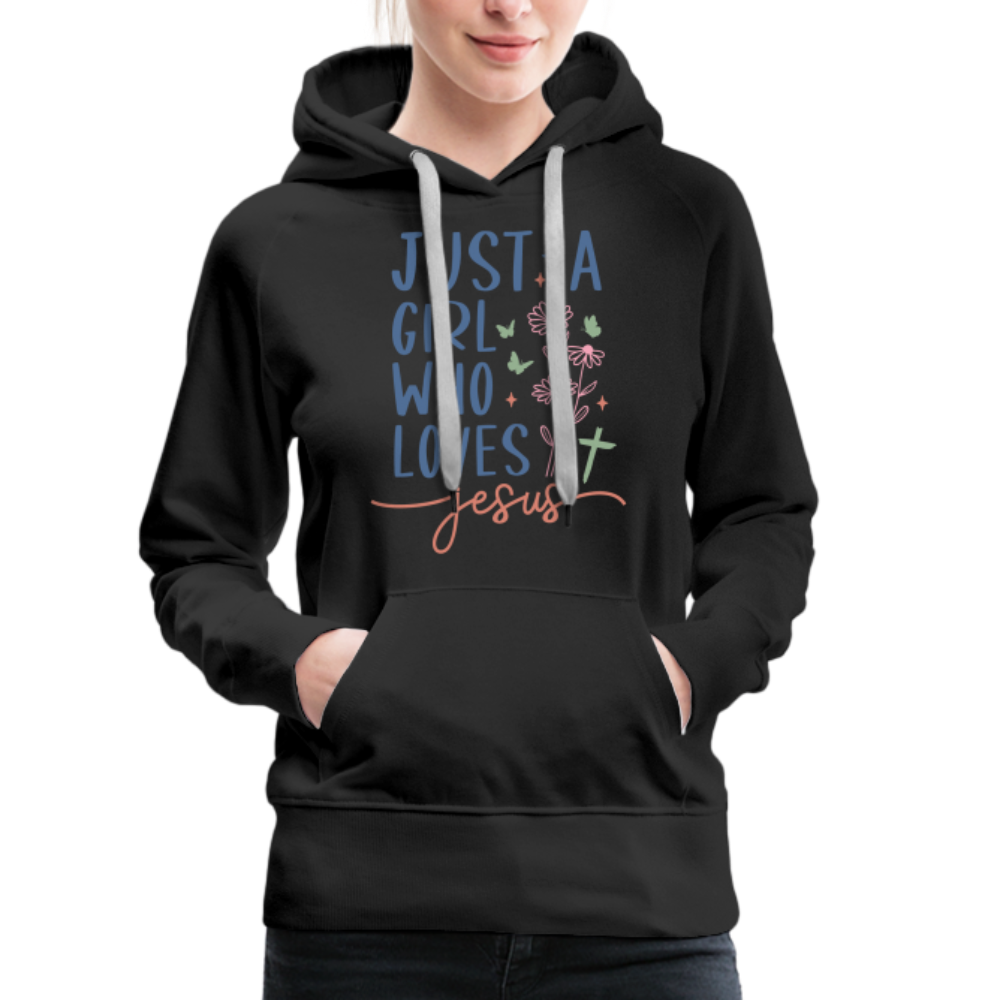 Just A Girl Who Loves Jesus Women’s Premium Hoodie - black