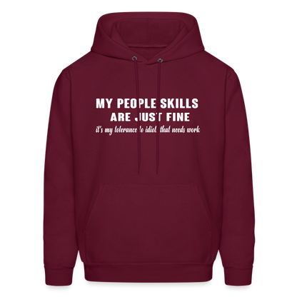 It's My Tolerance To Idiots That Needs Work Hoodie - burgundy