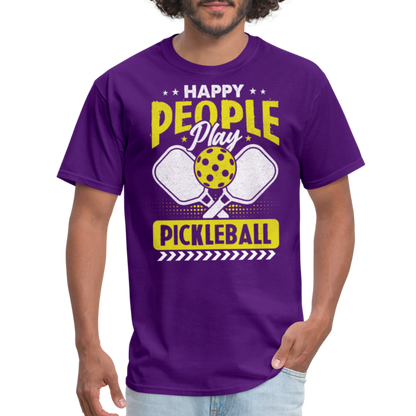 Happy People Play Pickleball T-Shirt - purple