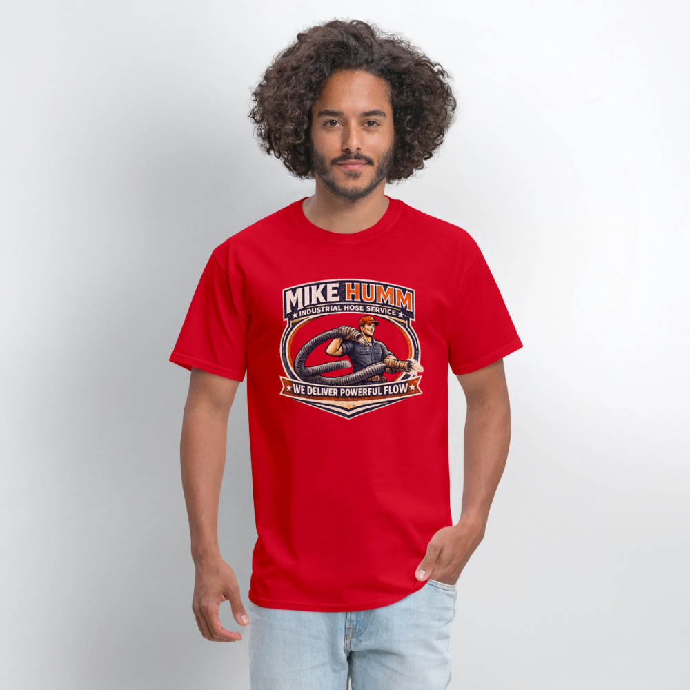 Mike Humm Industrial Hose Service Funny Adult Humor Shirt Color: white