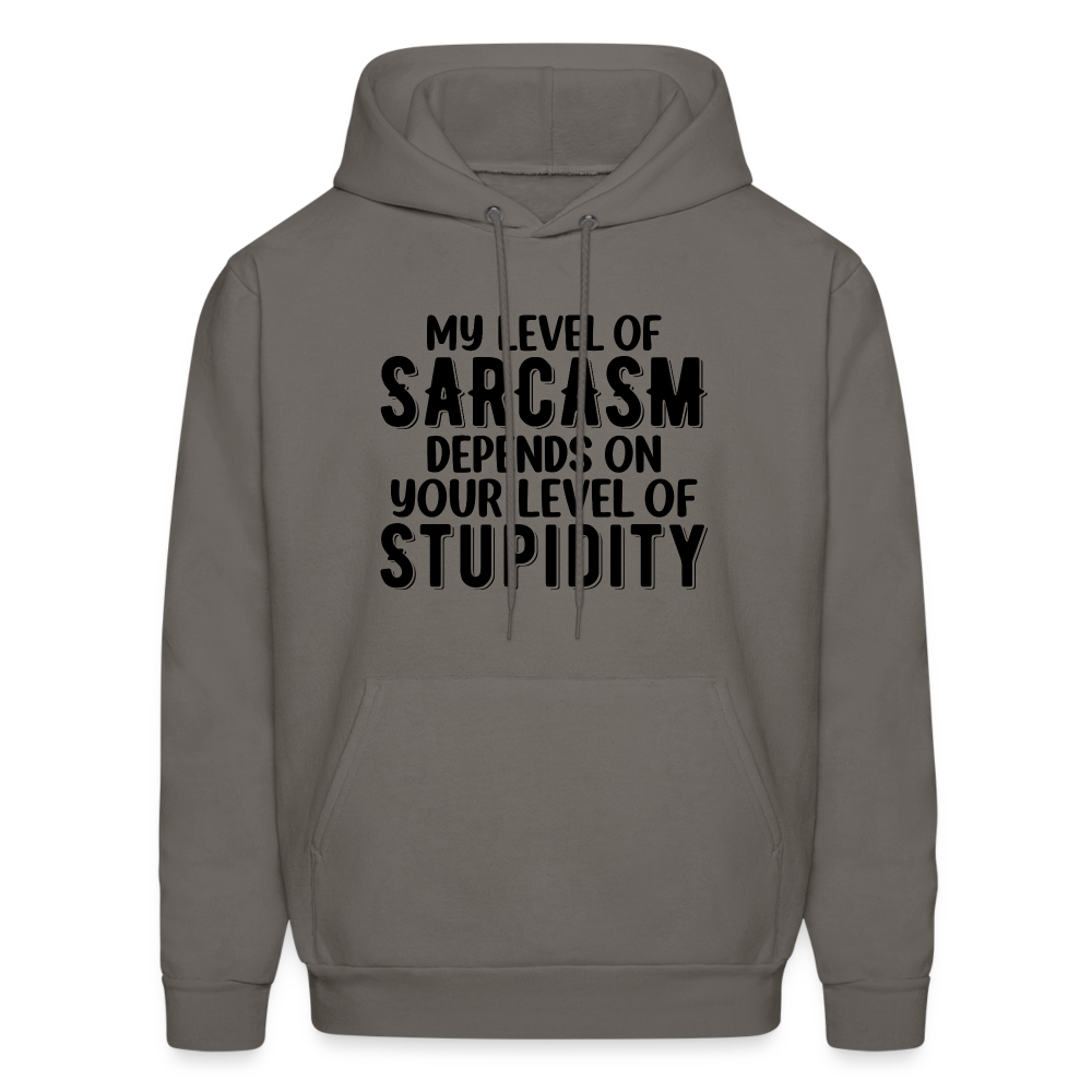 My Level of Sarcasm Depends on You Level of Stupidity Hoodie - asphalt gray